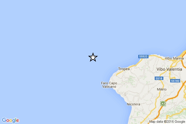 Nuova scossa di terremoto al largo della costa tirrenica vibonese: magnitudo 2,1