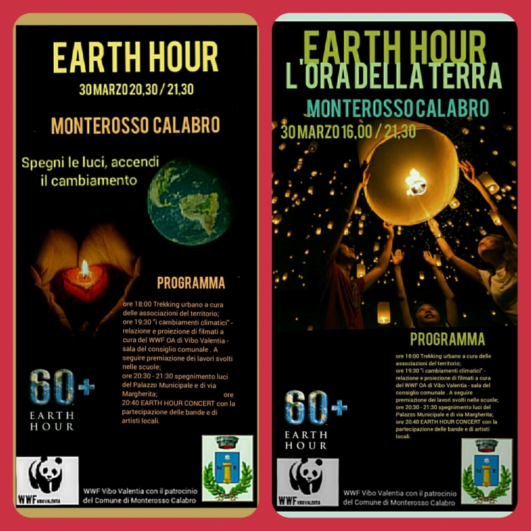 A Monterosso l’Earth Hour del Wwf Vibo. Tanti i Comuni della provincia che aderiscono all’evento