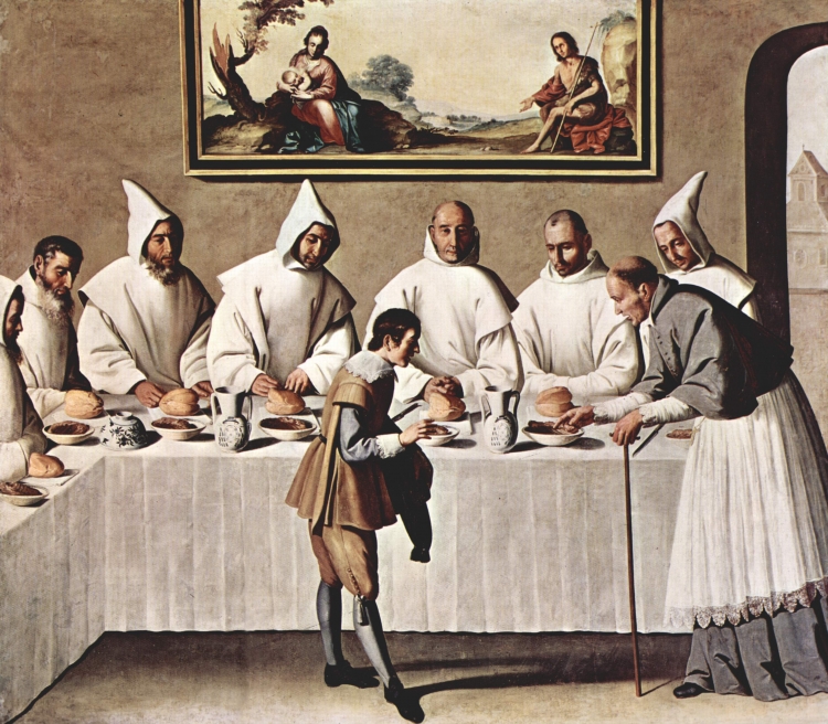 Sant&#039;Ugo nel refettorio dei Certosini (dipinto di Francisco de Zurbaran)