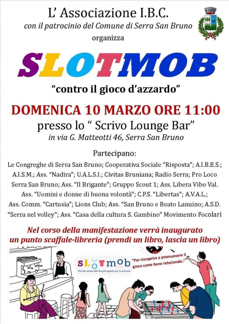 La campagna Slotmob contro il gioco d’azzardo sbarca a Serra San Bruno