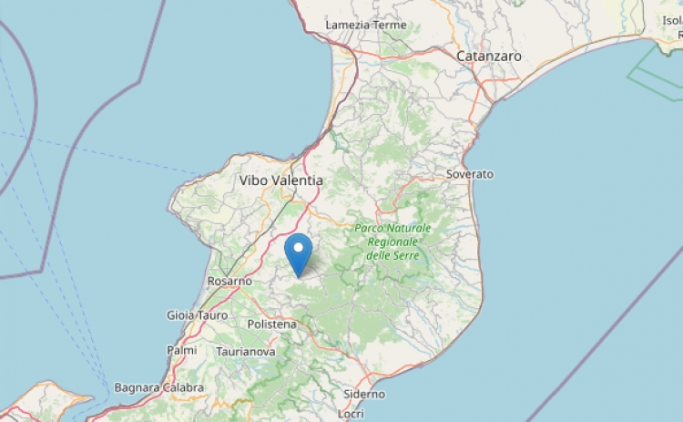 Terremoto di magnitudo 2.5 al confine tra il Vibonese e il Reggino