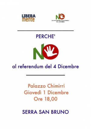 Serra, &#039;Perché No&#039;: a palazzo Chimirri l’iniziativa di LiberaMente sul Referendum