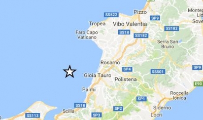 Scossa di magnitudo 3.6 al largo del Tirreno