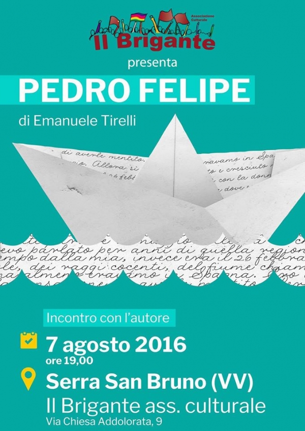 Serra, al Brigante la presentazione del romanzo &#039;Pedro Felipe&#039; ed il corso di scrittura creativa