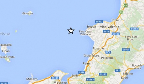 Terremoto di magnitudo 3.1 al largo della costa vibonese
