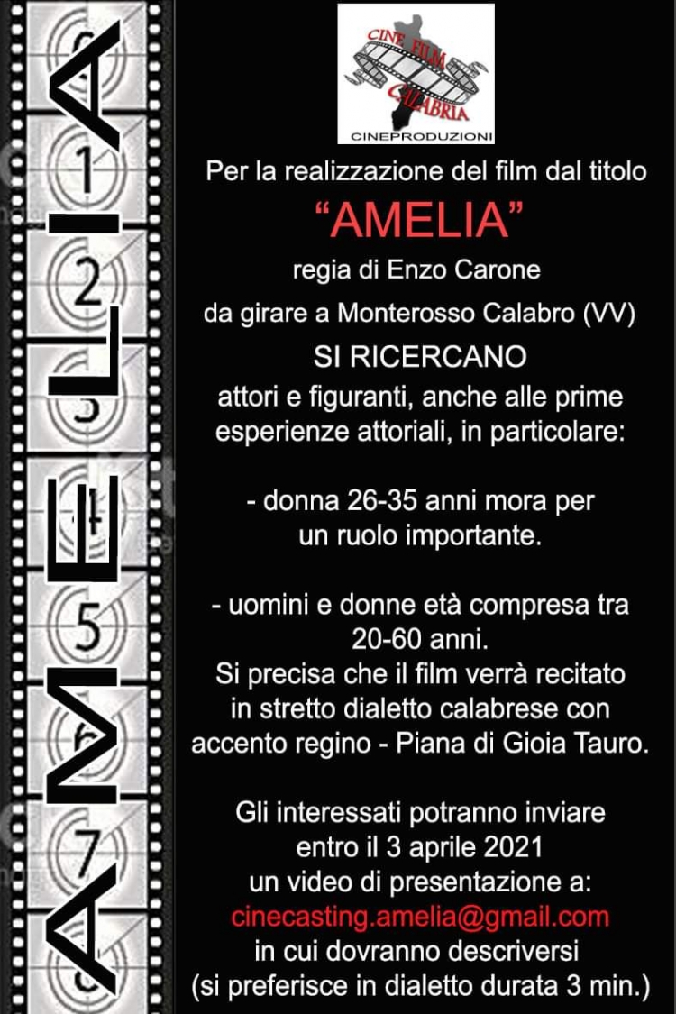Monterosso, al via il casting del film “Amelia”: si cercano attori con «accento reggino»