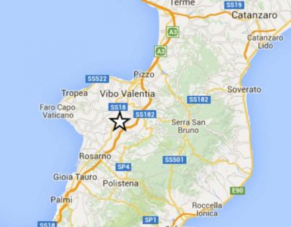 Terremoto di magnitudo 2.8 nel Vibonese