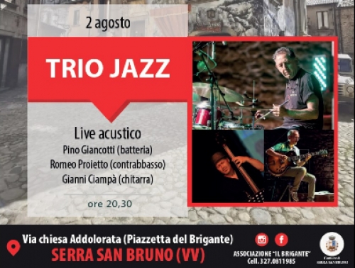 Serra, “Il Brigante” apre il sipario degli eventi con il “Trio jazz”