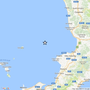 Scossa di terremoto al largo del mar Tirreno